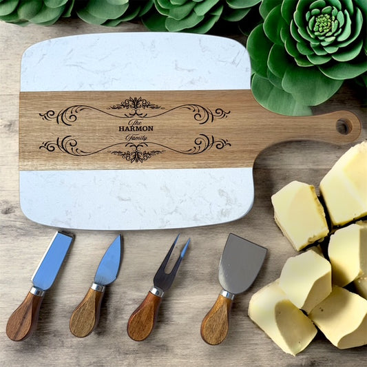 Marble Charcuterie Board Set